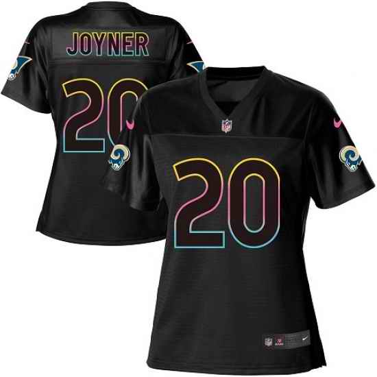 Nike Rams #20 Lamarcus Joyner Black Womens NFL Fashion Game Jersey